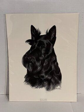 Dog Print Art Print Charcoal Drawing by Gary H. Kokes 11in x 14in